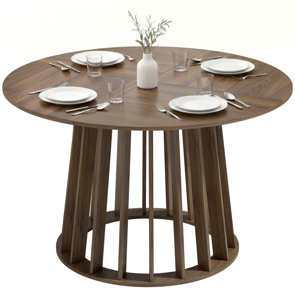 HOMCOM Modern Dining Table For 4-6 People 120 Cm Light Walnut
