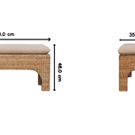 Rattan Harmony Cushioned Seat, Beige and Cream