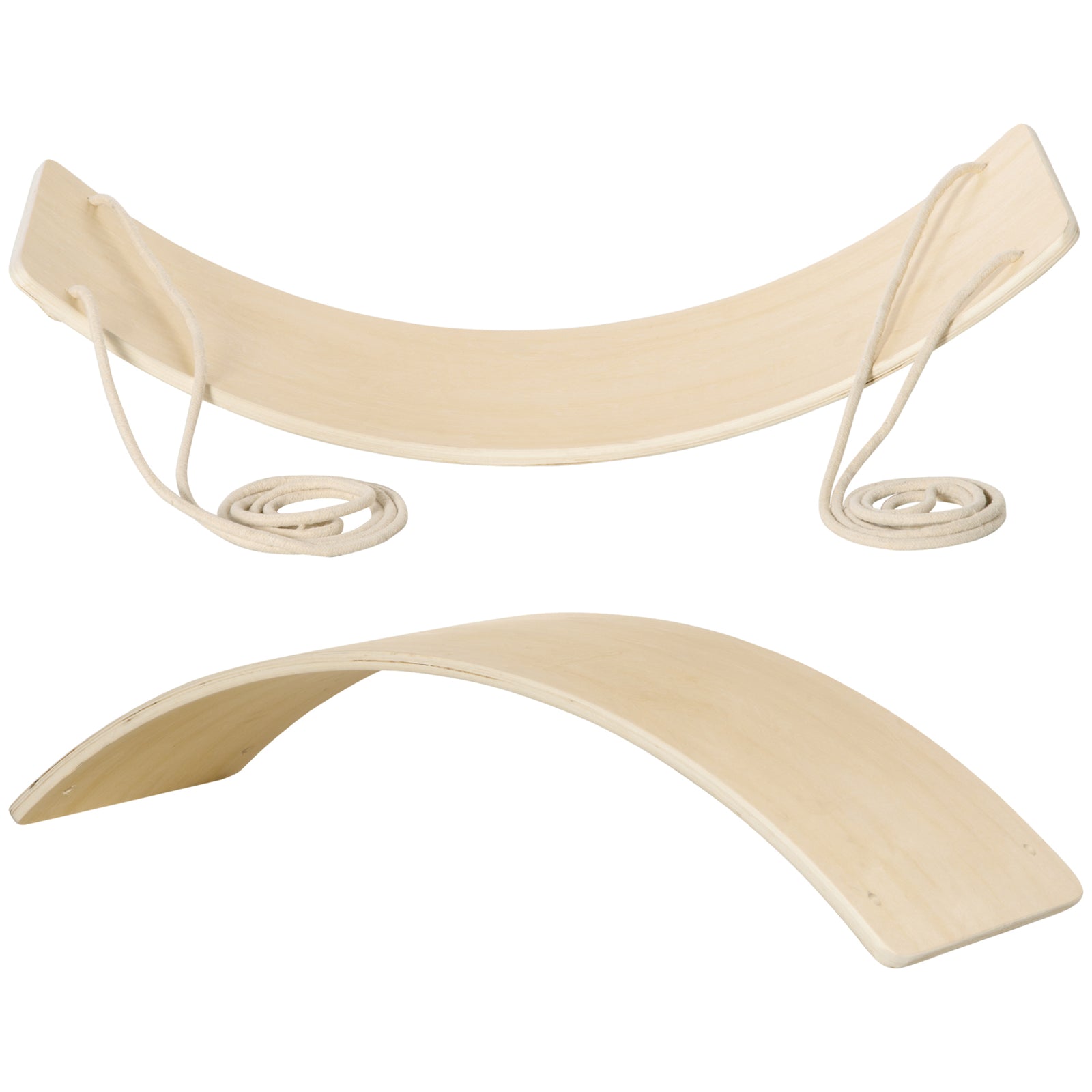 Wood Wobble Board With Ropes For Kids And Adults | Yellow