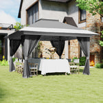 3.6x3.6m Pop Up Gazebo, Mesh Sides, Upf50+ | Dark Gray