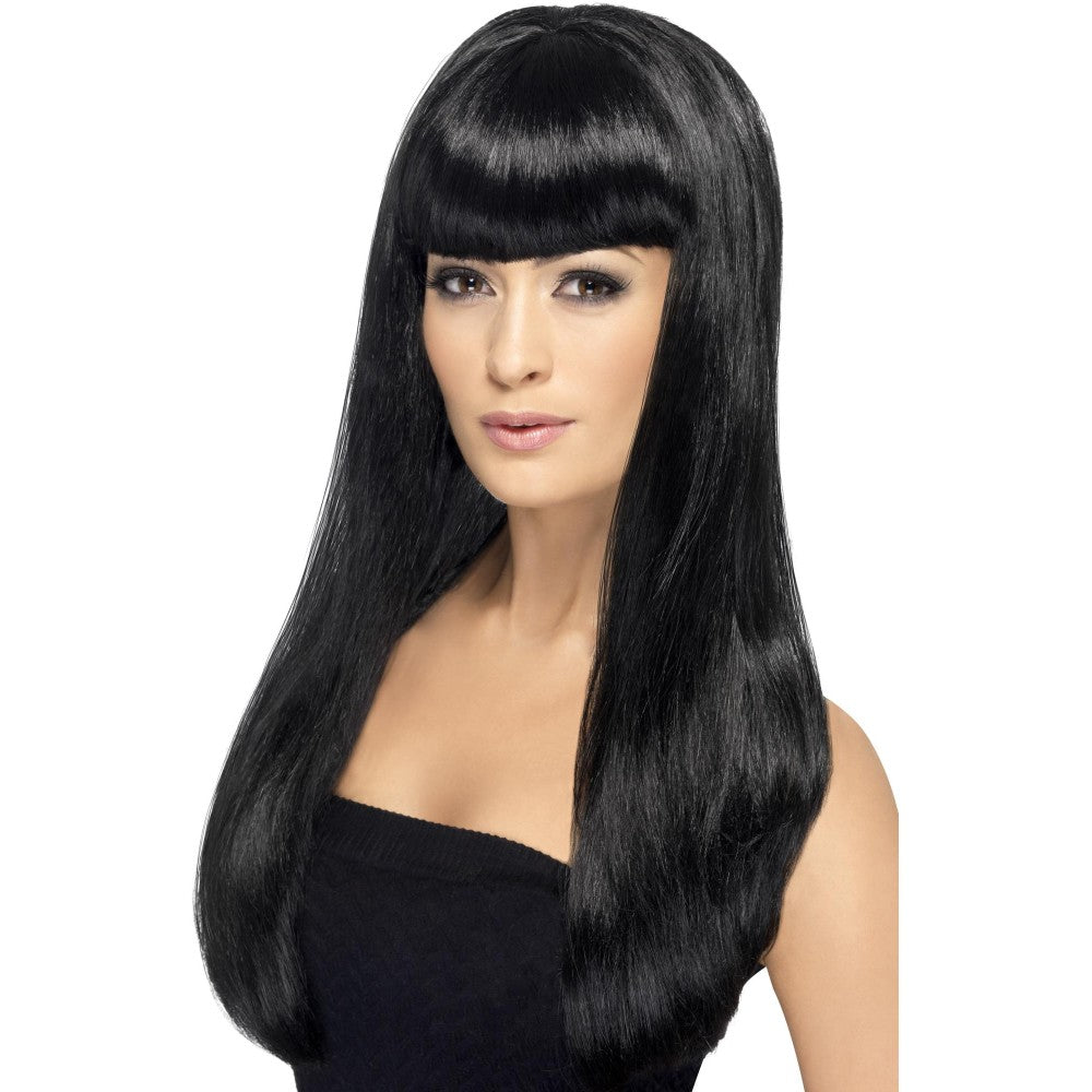 Babelicious Long Straight Wig With Fringe | Black