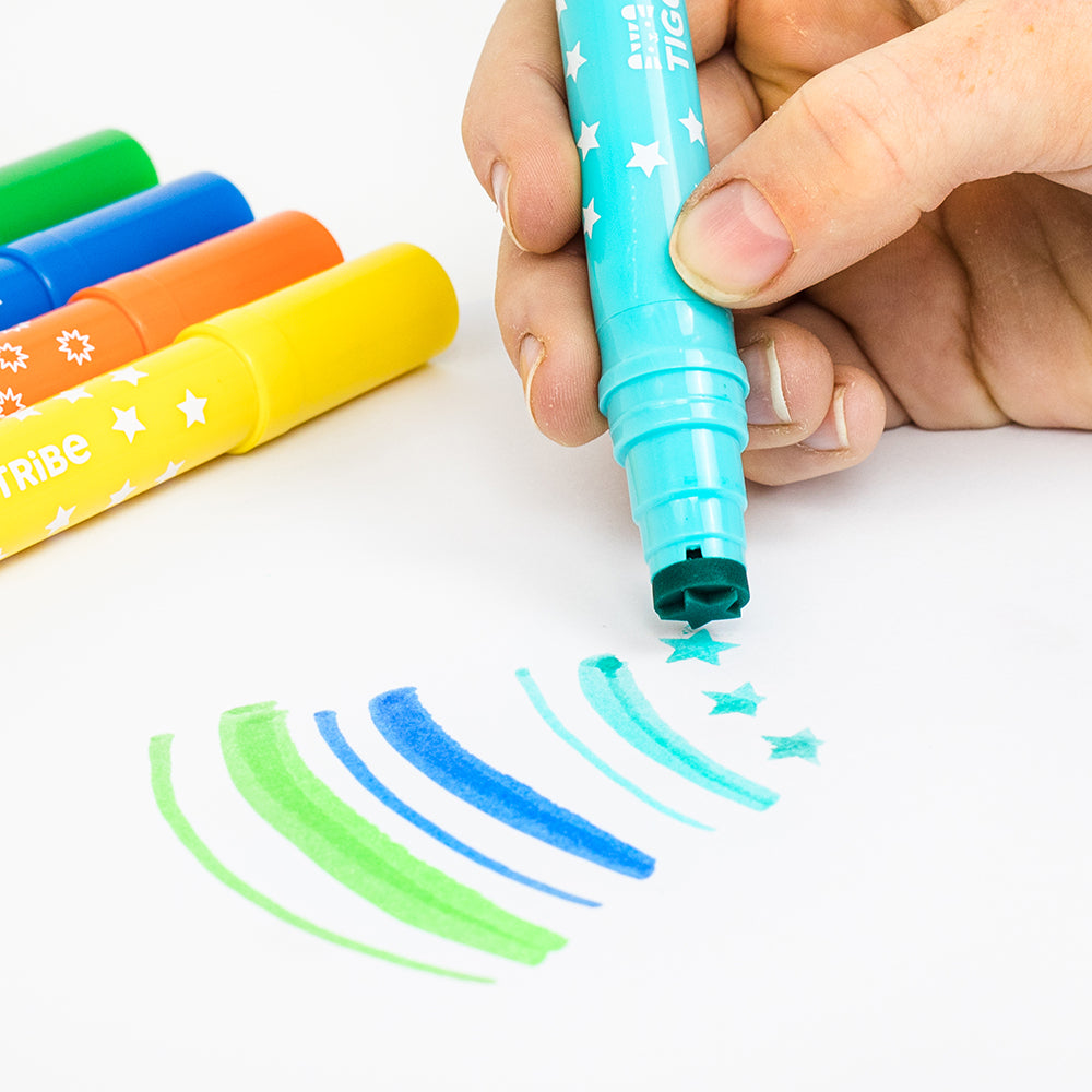 Dual Tip Stamp Markers - 8 Pcs Double Sided Marker Pens With Stamps