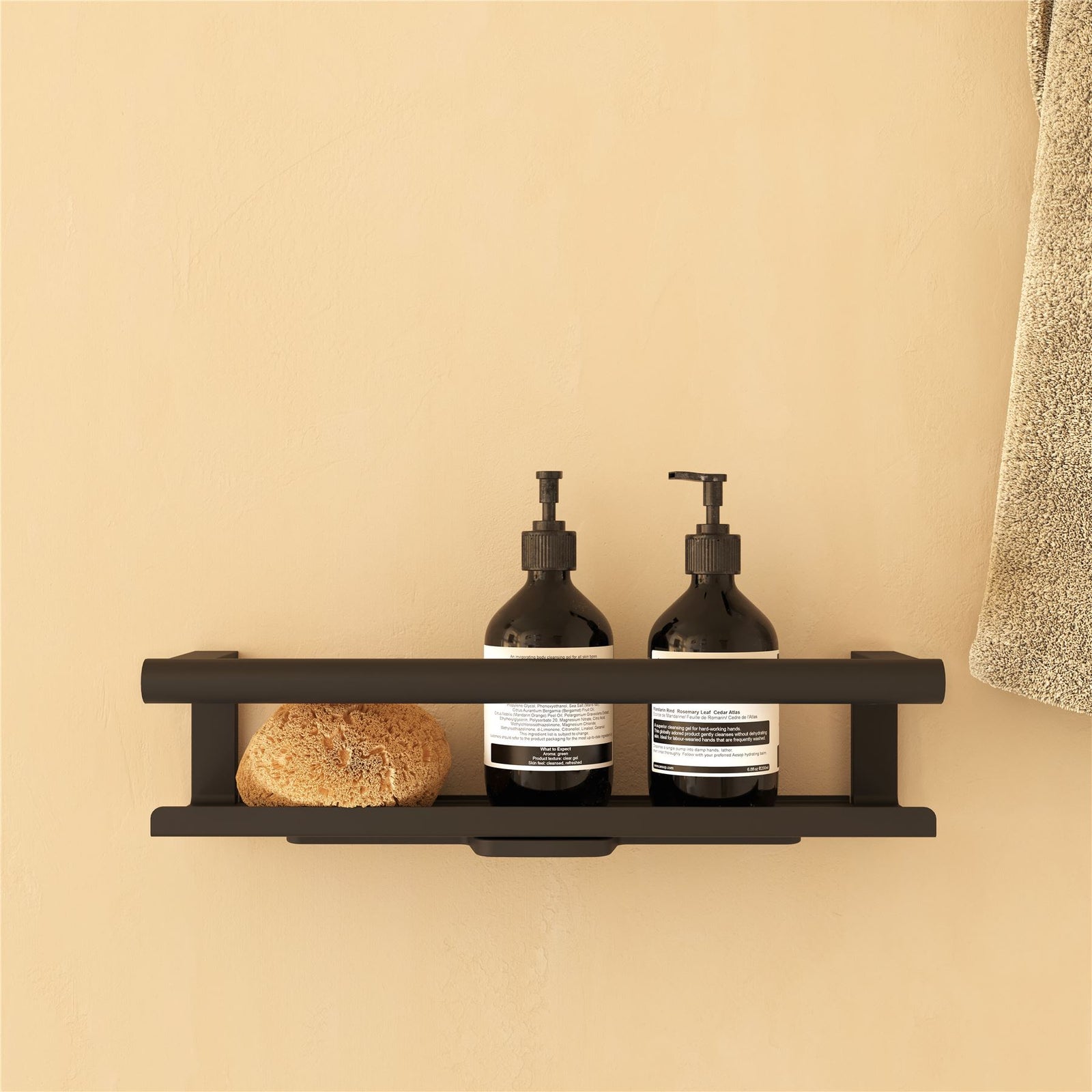 Bathroom Shelf, Bathroom Organizer, Matt Black , Architect S+ Collection