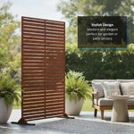 Metal Outdoor Privacy Screen 90cm X 180cm - Slats | 180cm x 90cm | Rust