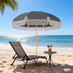 1.7 M Beach Umbrella, Adjustable Height Portable Parasol | Grey