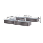 U-shaped Raised Garden Bed Metal Planter Box With 5 Compartments | Grey