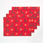Red Reindeer Christmas Placemats, Set Of 4