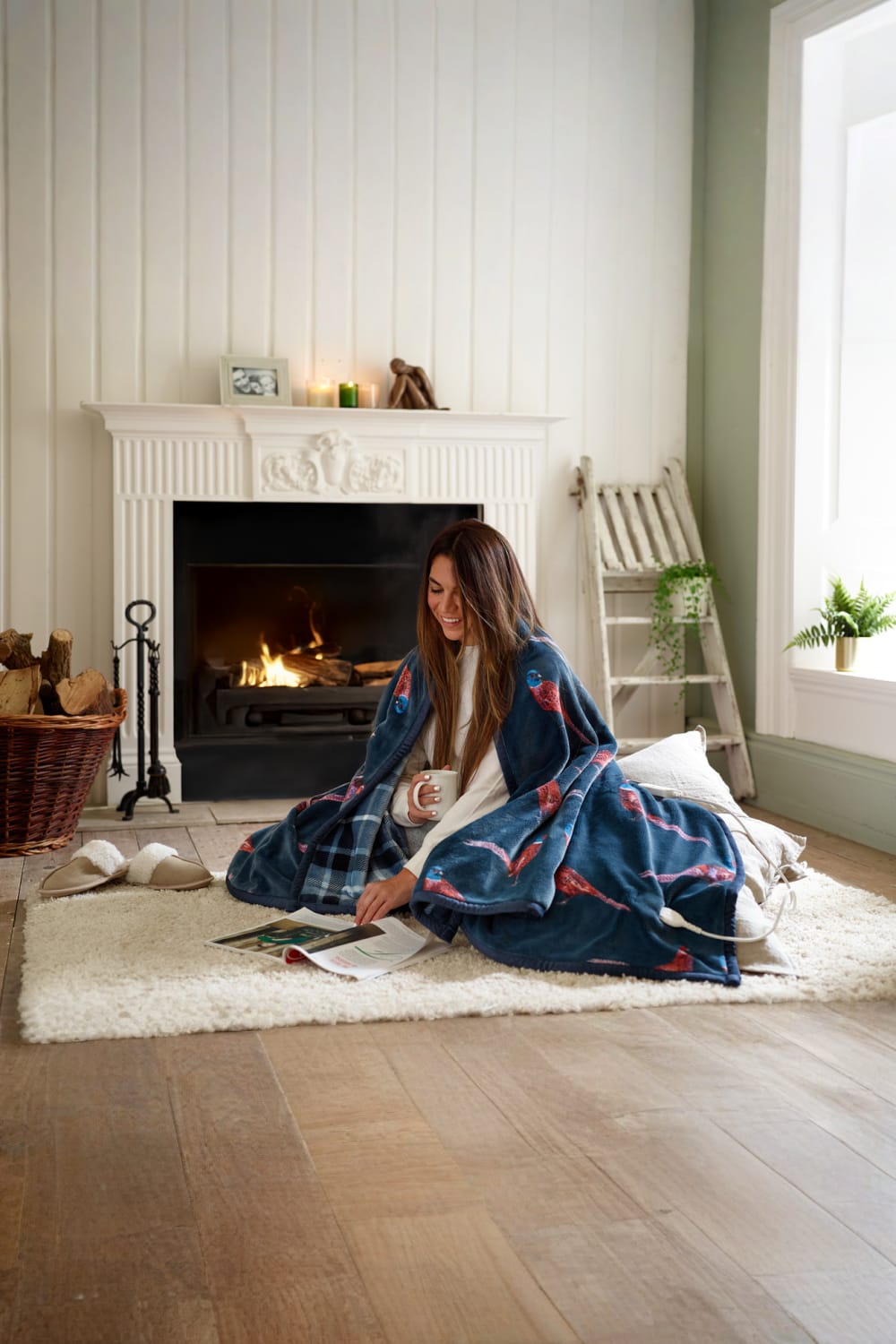Pheasant Heated Throw Blanket – 140x180cm Soft Check Design With 10 Heat Settings | 140cm x 180cm | Navy Blue