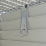 Zinc Steel Lean-To Garden Shed 4.7 × 8.86 ft, Sloped Roof Outdoor Storage Shed with Built-in Hooks, Space-Saving Design