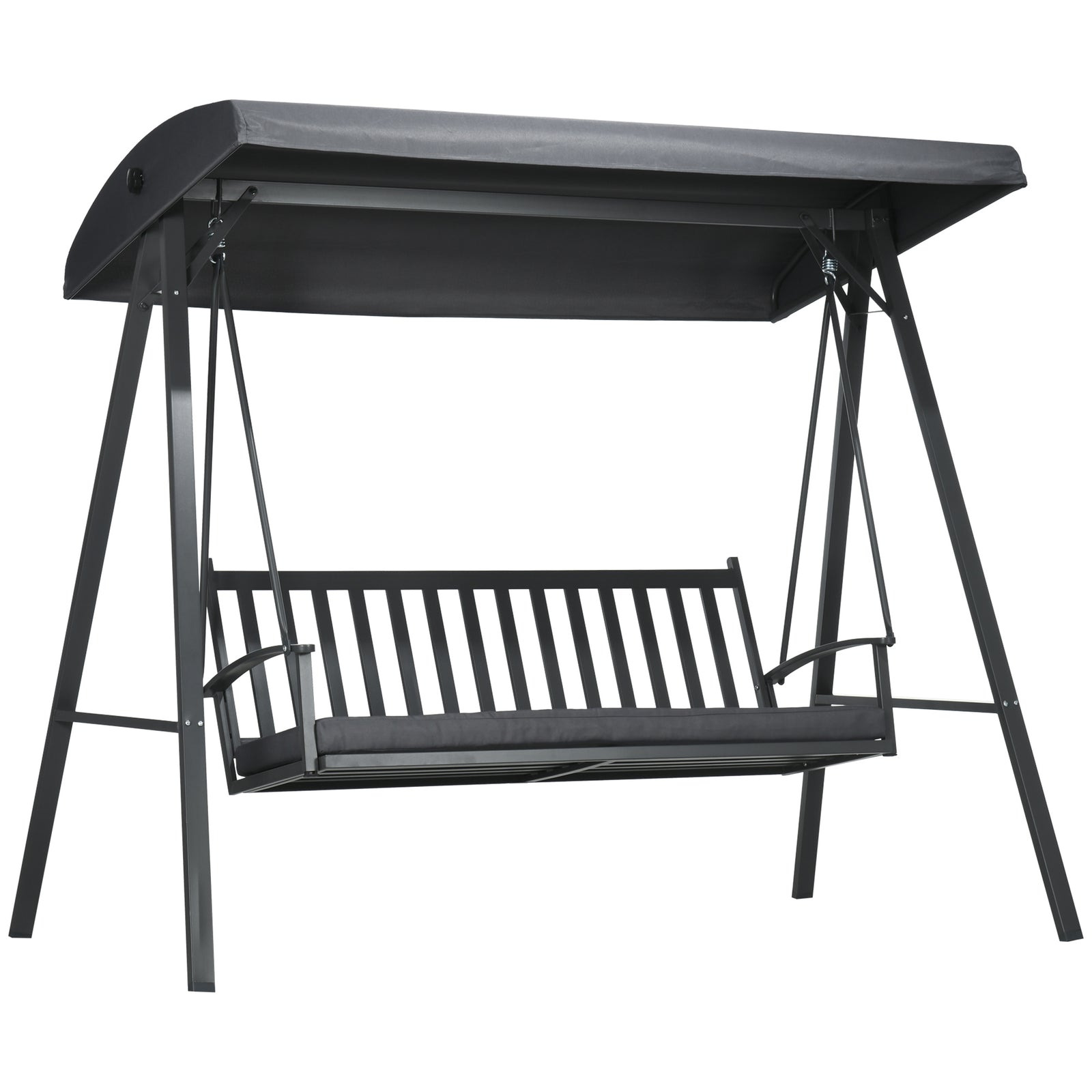 3-seat Garden Swing Chair, Outdoor Canopy Swing Glider