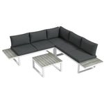 4 Pcs Garden Set 5-level Recline Sofa & Table