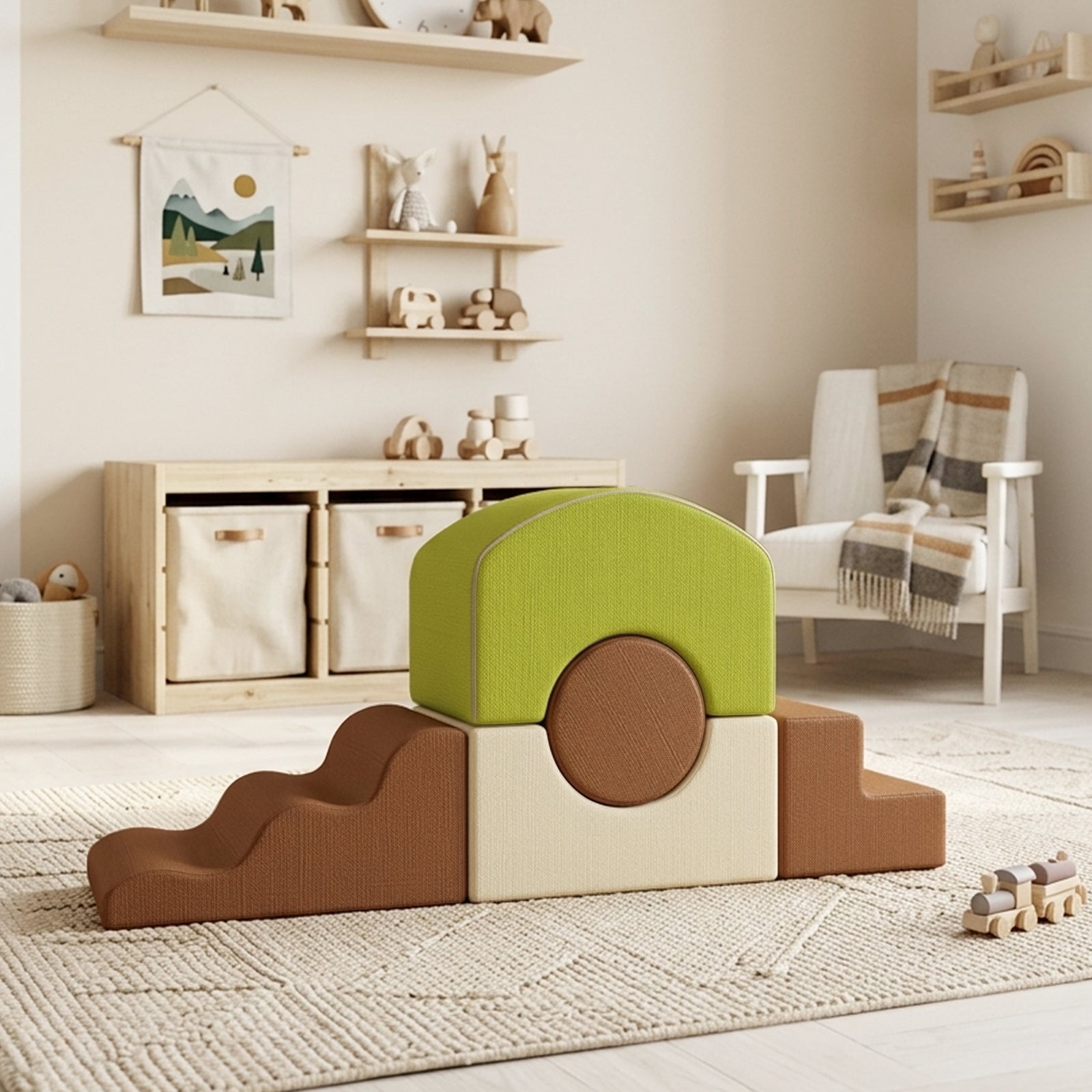 AIYAPLAY Toddlers Climbing Toys, 5-piece Foam Climbing Blocks For Crawling