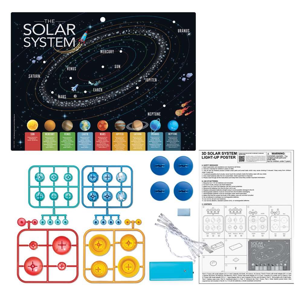 Kidzlabs - 3d Solar System Light-up Poster