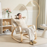 Comfortable Relax Rocking Chair With High Back | Cream