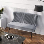 Grey Upholstered Tufted Dining Bench