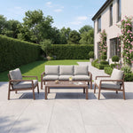 Lesina 4 Seat Outdoor Patio Conversation Set | Brown