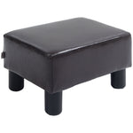 Chic Faux Leather Footstool Ottoman Cube 4 Plastic Legs | One Size | Brown
