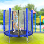 Outdoor Trampoline With Safety Enclosure For Kids Entertainment | Blue