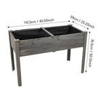 Raised Garden Bed With Optional Non-woven Liner, Fir Wood Elevated Planter Box With Drainage Holes | Grey