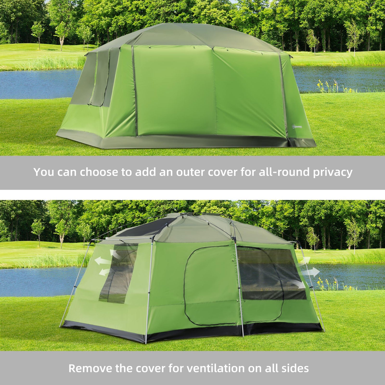 Two Room Dome Tent Camping Shelter W/ Porch And Portable Bag