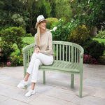 Acacia Wooden Banana Garden Bench | Sage Green