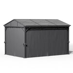 3x4m Hardtop Gazebo With Curtains Aluminium Patio Gazebo Outdoor Canopy Pavilion For Garden