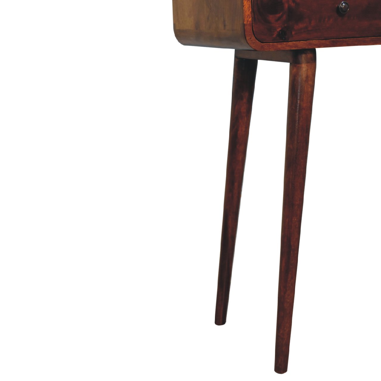 Solid Mango Wood Chestnut Curved Hallway Table