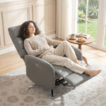 Recliner Armchair, Swivel Recliner With Type C+usb | Dark Grey