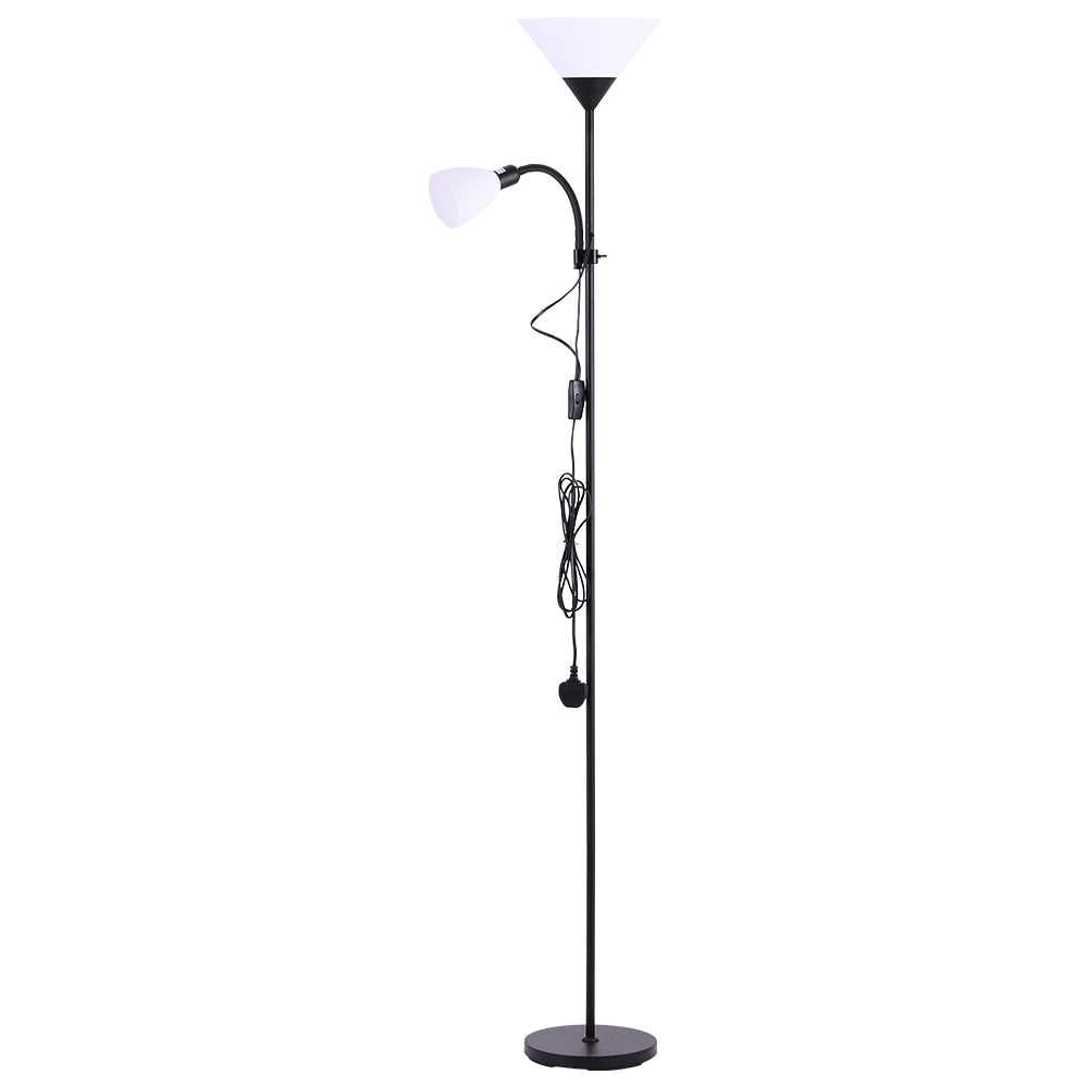 Modern 2 Head Standing Floor Lamp For Living Room | Black
