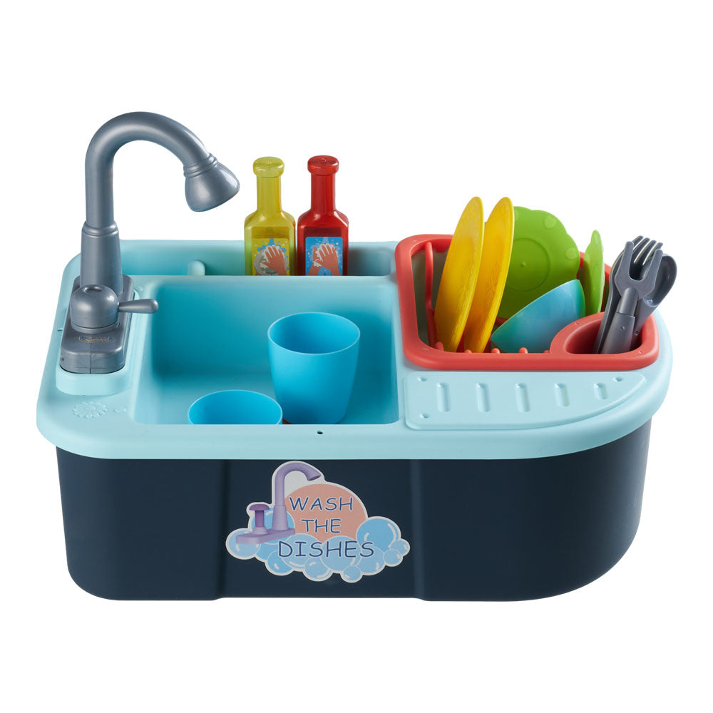 Electric Dishwasher Play Sink Toy Set With Running Water | Blue