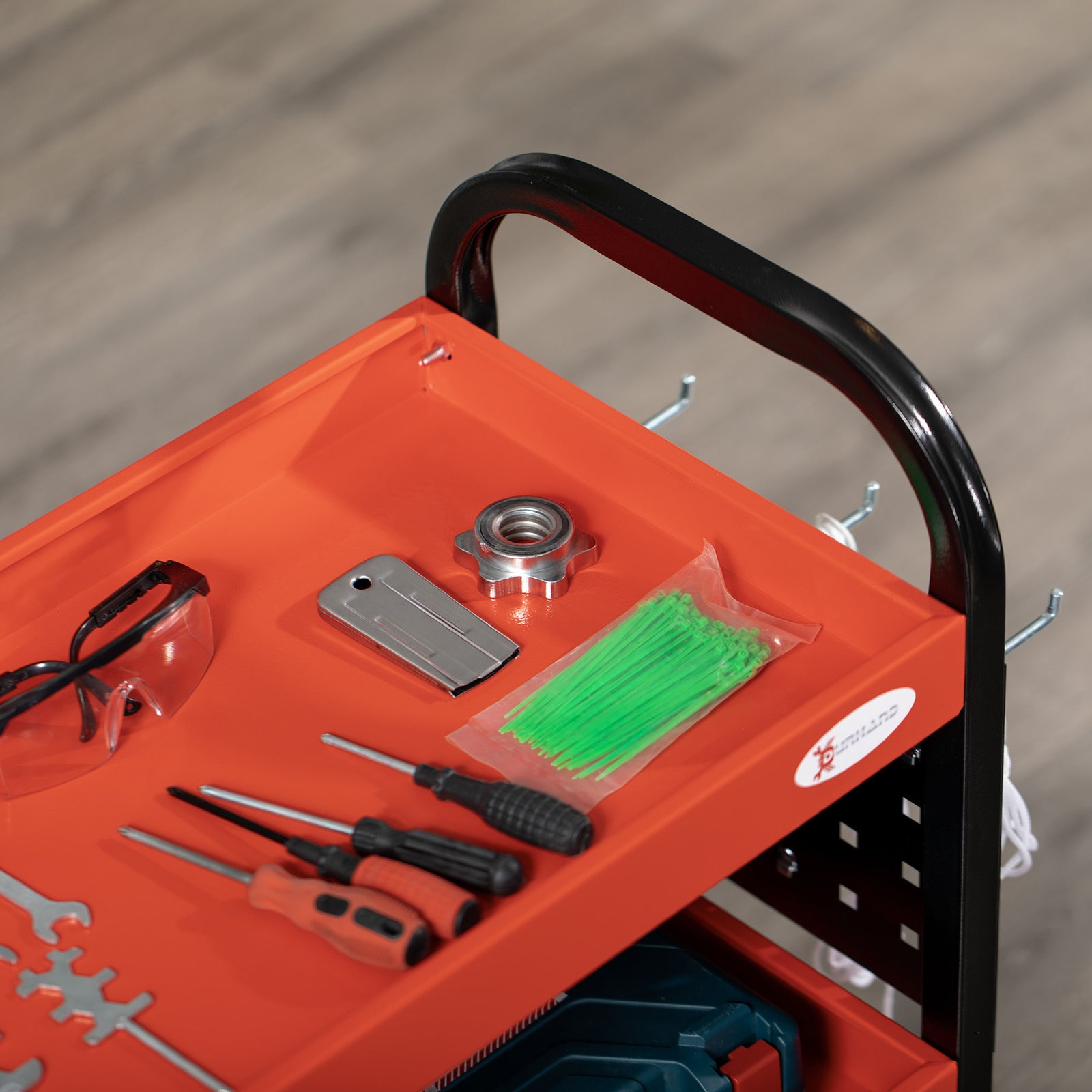 3 Tier Rolling Tool Cart, Steel Utility