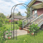 Garden Arbor Arch Gate W/ 2 Side Planter Boxes & Vine Frame