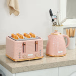 Kettle & 4 Slice Toaster Set | Pink