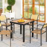 78 Cm Garden Dining Table For 4, Square Outdoor Side Table | Natural