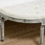 Half-circle End Bench Ottoman Button Tufting Padded Seat