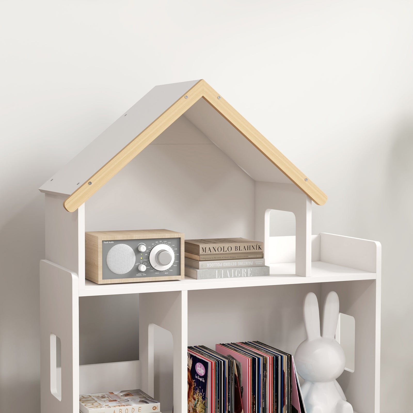 3 Tier Toy Storage Shelf W/ Six Cubes, For Playroom, Bedroom - White