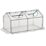 Mini Greenhouse W/ 2 Windows - Pe Cover | White