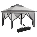 3 X 3(m) Pop Up Gazebo Tent With Netting, Height Adjustable | Gray