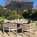 Cantilever Parasol & Square Base | Grey