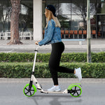 Folding Kick Scooter With Big Wheels For 14+ Teens Adult | Green