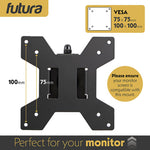 Futura Futura Dual Vertical Monitor Stand 13 To 32 Inch Height Adjustable Clamp Mount Supports 8kg Each