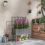 Raised Garden Bed With Trellis & Drain Holes | Gray