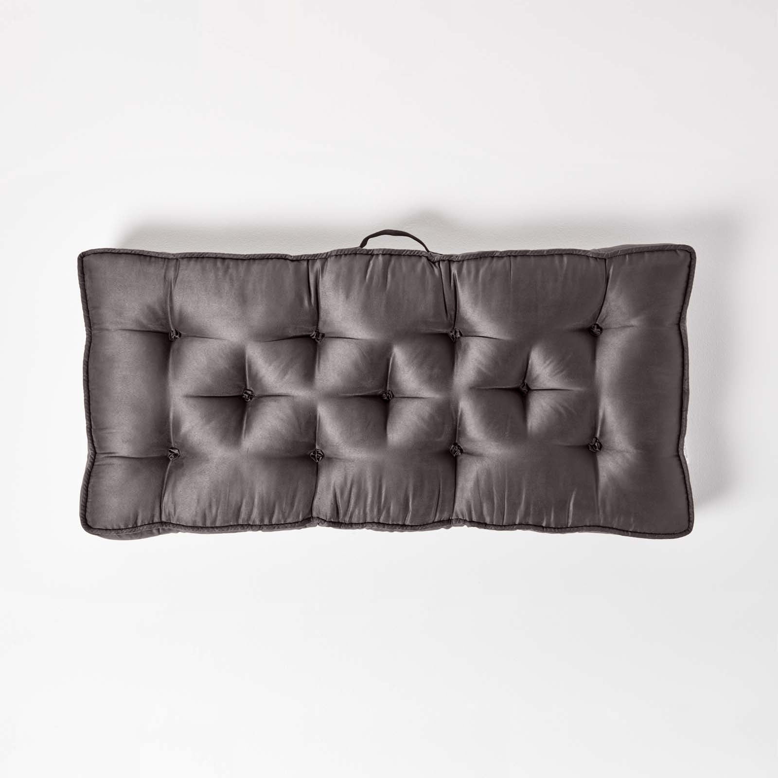 Faux Suede 2 Seater Booster Cushion | 50cm x 100cm | Grey