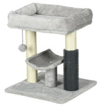 Small Cat Tree Tower W/ Scratching Posts, Bed, Perch, Self Groomer, Toy
