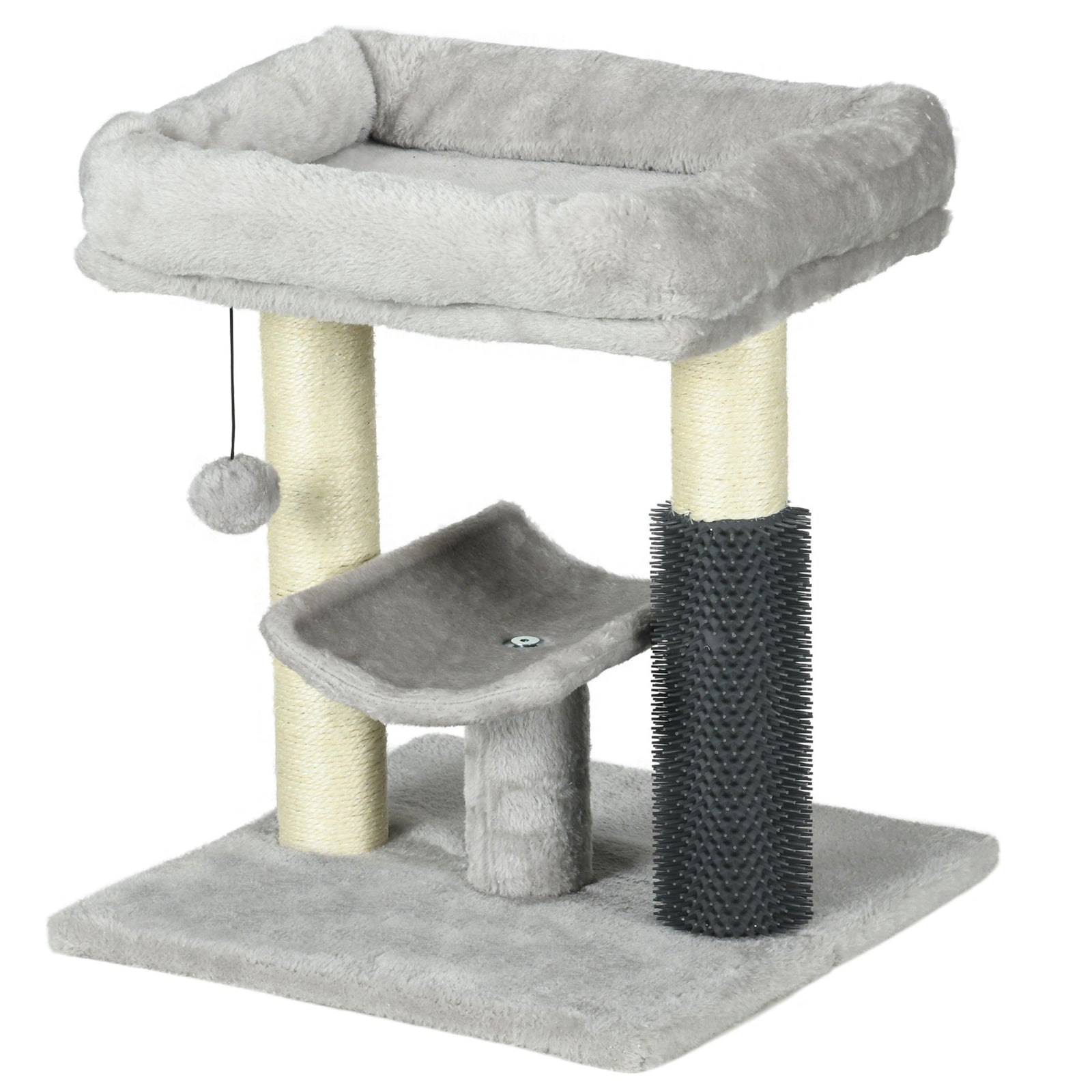 Small Cat Tree Tower W/ Scratching Posts, Bed, Perch, Self Groomer, Toy