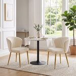 Breeins Set Of 2 Modern Velvet Dining Chairs With Gold Metal Legs