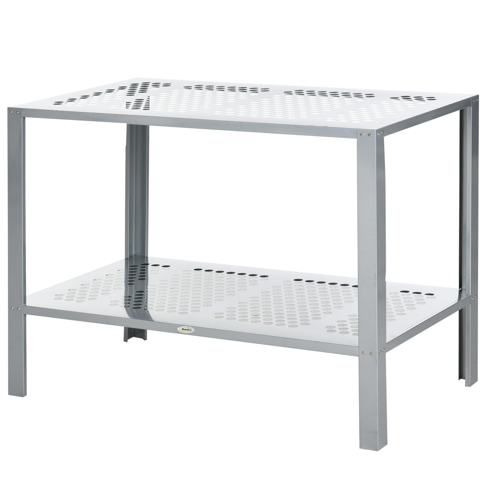 2-tier Plant Stand Storage Organizer Steel Display Shelf