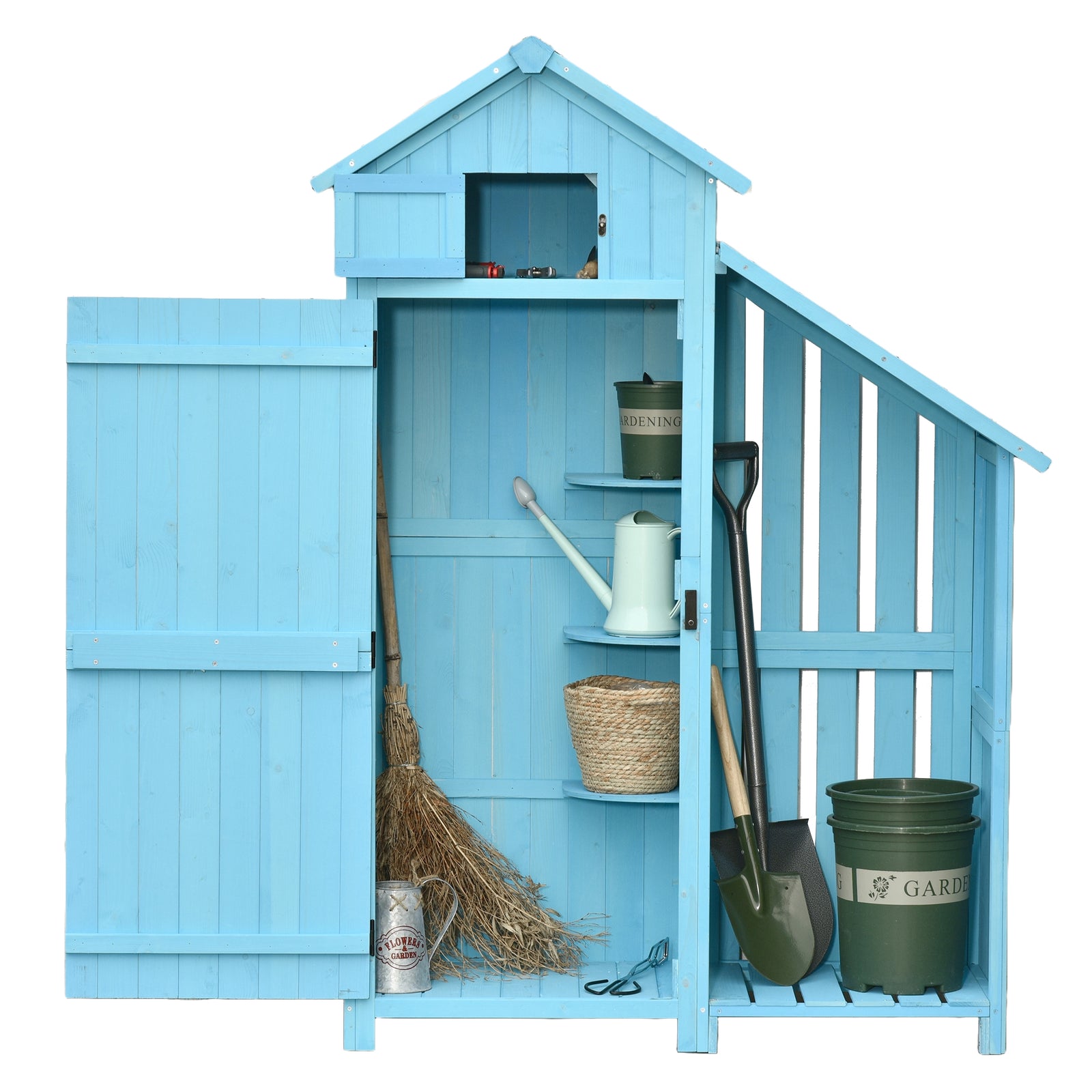 Garden Storage Shed Outdoor Firewood House W/ Roof