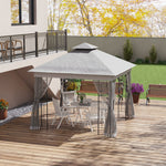 3(m) X 3(m) Patio Garden Metal Gazebo Marquee Party Tent | Light Slate Gray