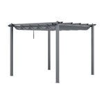 3x3m Aluminum Pergola with Retractable Roof – Waterproof Metal Patio Canopy for Deck & Outdoor Living